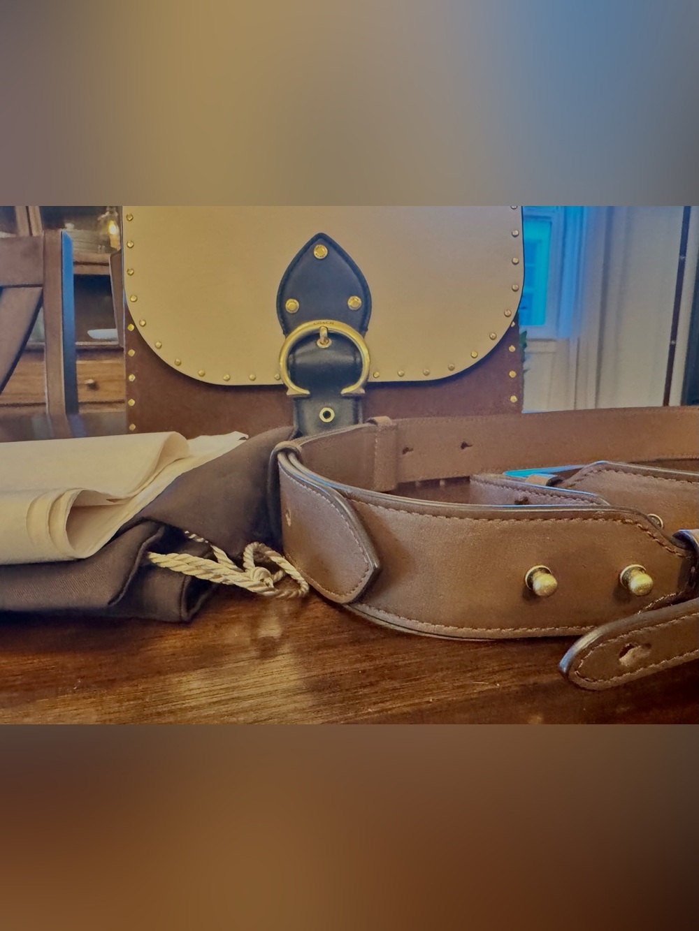 Coach Beat 4595 Colorblock with Rivets, Suede and Leather Crossbody Bag - Picture 11 of 14
